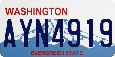 WA license plate AYN4919