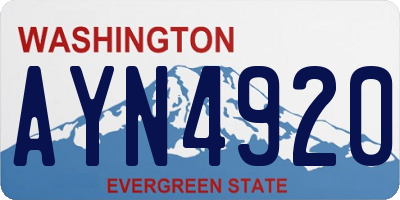 WA license plate AYN4920