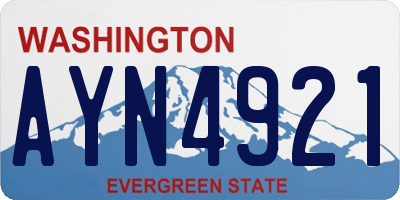 WA license plate AYN4921