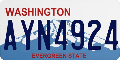 WA license plate AYN4924