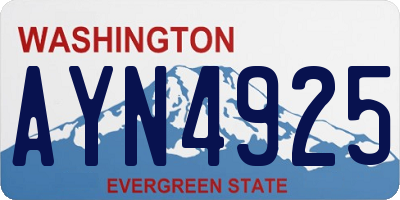 WA license plate AYN4925