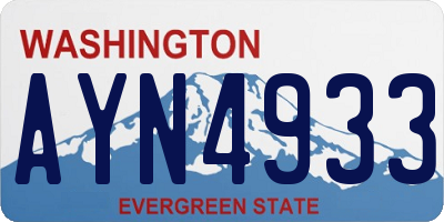 WA license plate AYN4933