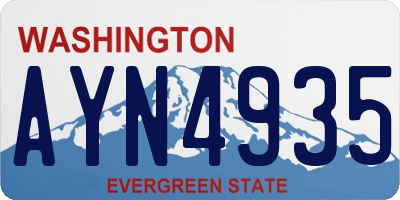WA license plate AYN4935