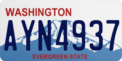 WA license plate AYN4937