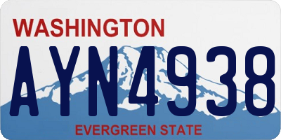 WA license plate AYN4938