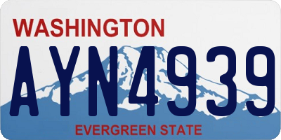 WA license plate AYN4939
