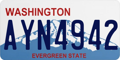 WA license plate AYN4942