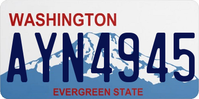 WA license plate AYN4945