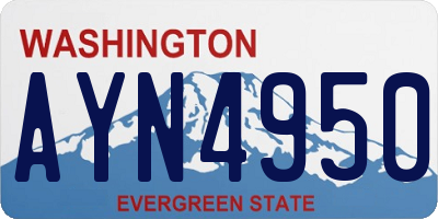 WA license plate AYN4950
