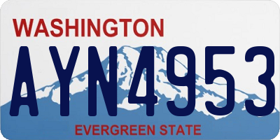 WA license plate AYN4953