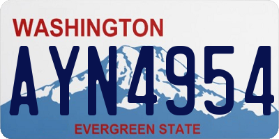 WA license plate AYN4954
