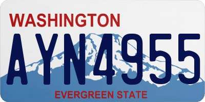 WA license plate AYN4955