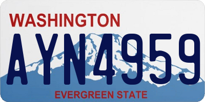 WA license plate AYN4959