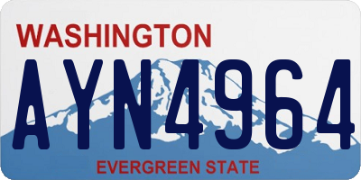 WA license plate AYN4964