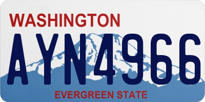 WA license plate AYN4966