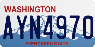 WA license plate AYN4970