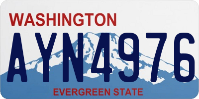 WA license plate AYN4976