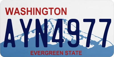 WA license plate AYN4977