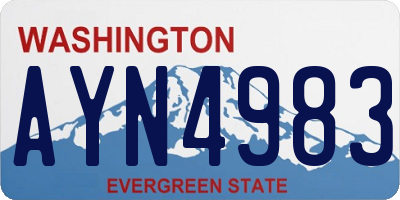 WA license plate AYN4983