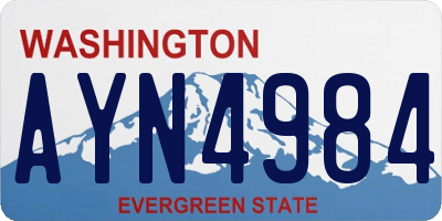 WA license plate AYN4984