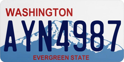 WA license plate AYN4987