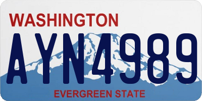 WA license plate AYN4989