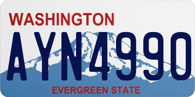 WA license plate AYN4990
