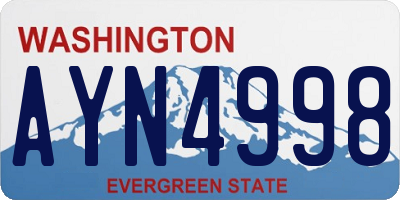 WA license plate AYN4998