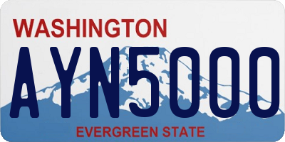 WA license plate AYN5000
