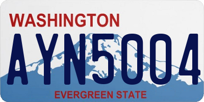 WA license plate AYN5004