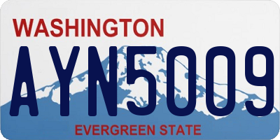 WA license plate AYN5009
