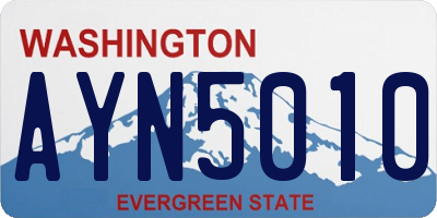 WA license plate AYN5010