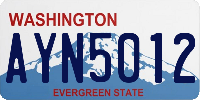 WA license plate AYN5012