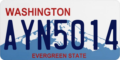 WA license plate AYN5014