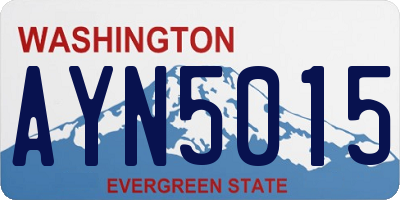 WA license plate AYN5015
