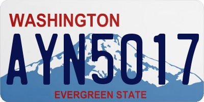 WA license plate AYN5017