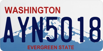 WA license plate AYN5018