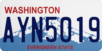 WA license plate AYN5019