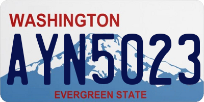 WA license plate AYN5023