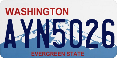 WA license plate AYN5026