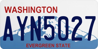 WA license plate AYN5027