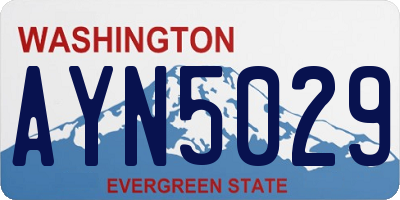 WA license plate AYN5029