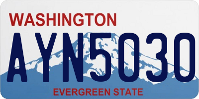WA license plate AYN5030