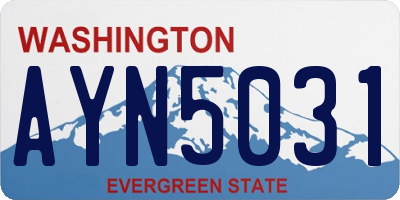 WA license plate AYN5031