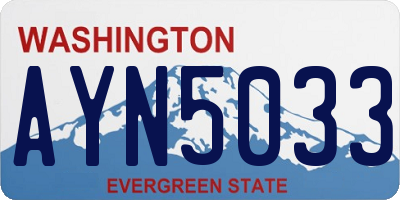 WA license plate AYN5033