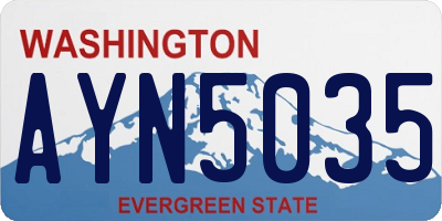 WA license plate AYN5035