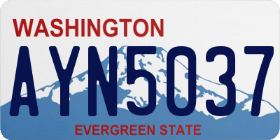 WA license plate AYN5037