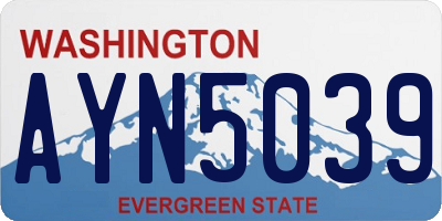 WA license plate AYN5039