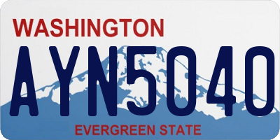 WA license plate AYN5040