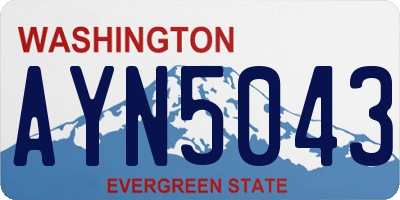 WA license plate AYN5043